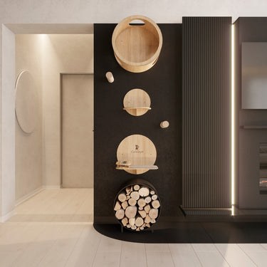 Wall-Mounted Cat Set with Capsule, Steps & Feeder